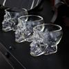 Set Of 1/2 Skull Shaped Clear Glass Novelty 2.8 Oz Shot Glasses Decorative Halloween Drinkware