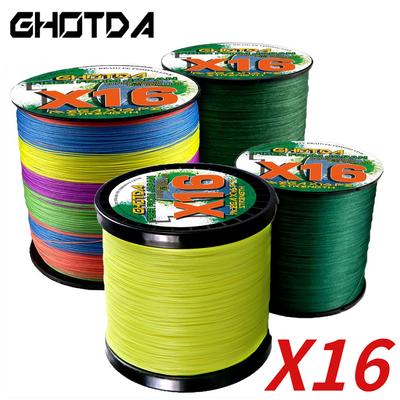 GHOTDA X16 Strands Multifilament Braided Fishing Line 300m Hollowcore Saltwater Weave Cord 0.16-0.8mm Super Strong 25-200LB