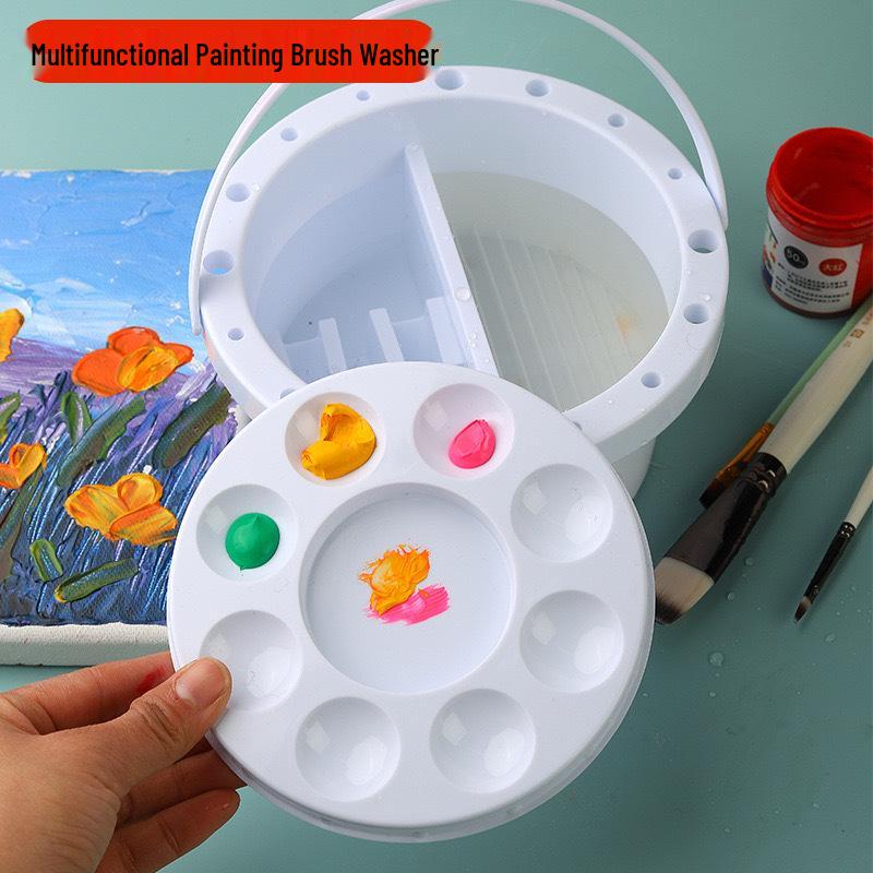 Portable Multifunctional Art Student Brush Washer & Paint Mixing Box