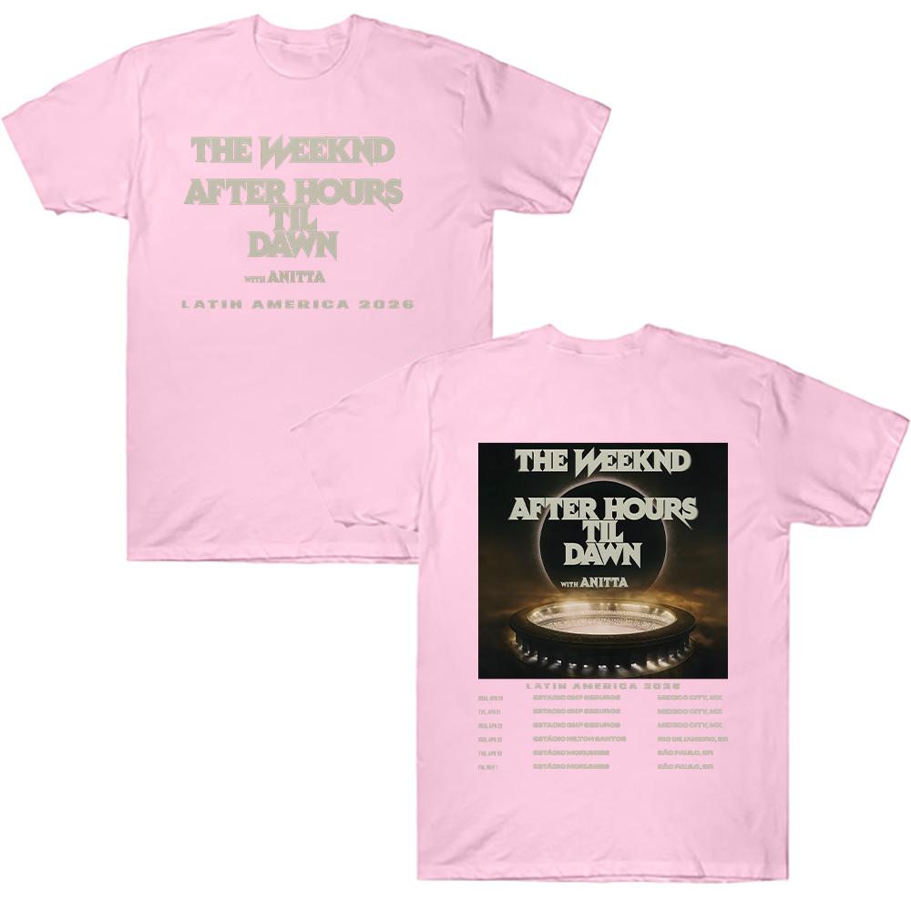 Latin America 2026 Tour TheWeeknd T-shirt Graphic Cotton T Shirts Vintage 90s Hip Hop Gothic Tee Casual Unisex Loose T-shirt