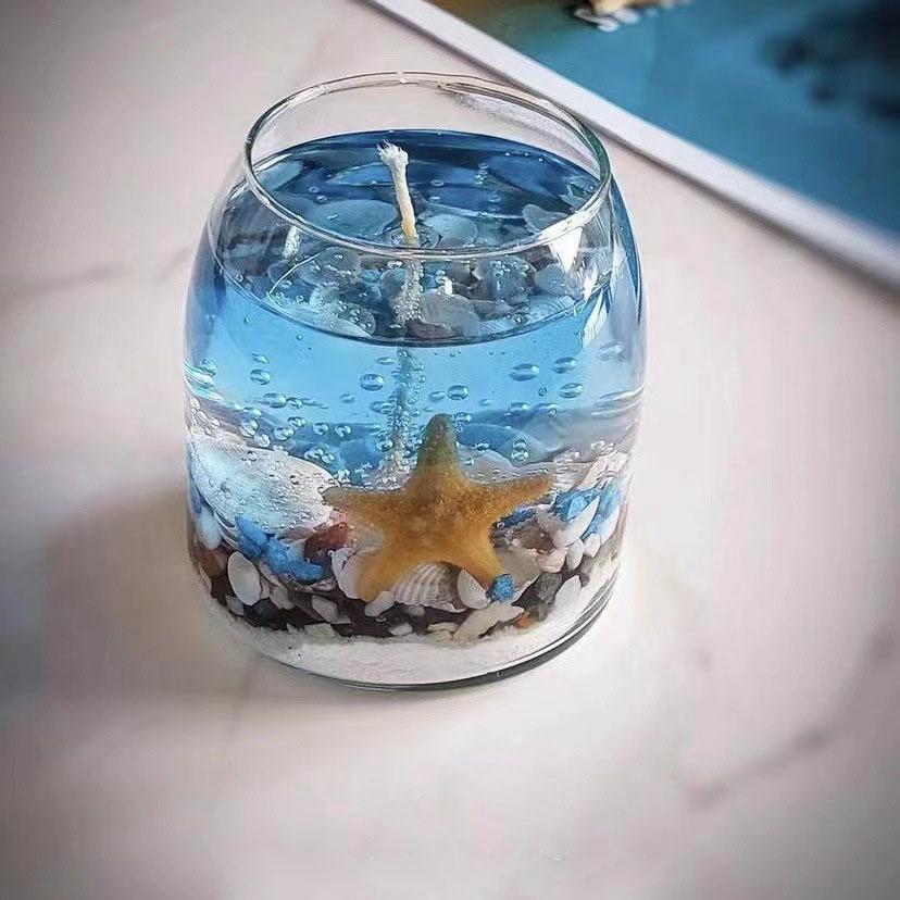 Crystal Jelly Wax Ocean Birthday Candles Aromatherapy Souvenir Decoration Non-transparent Shape Small Candle