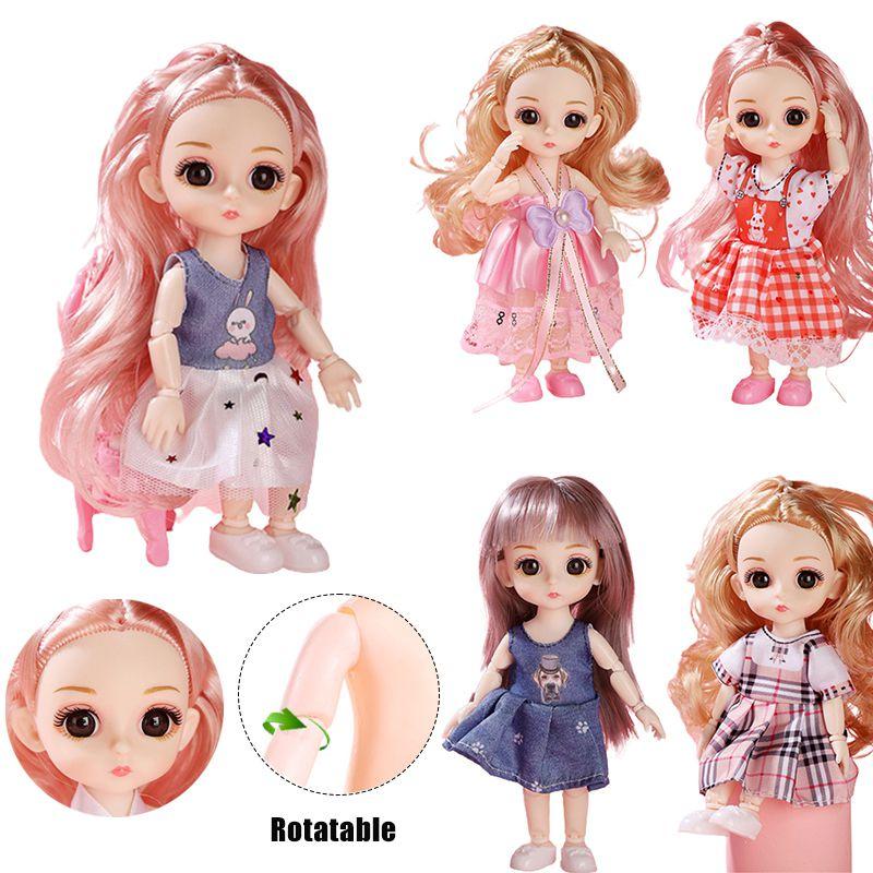 1/12 6.6in Bjd Princess Dolls Cute Moveable Joints Kids Birthday Gift