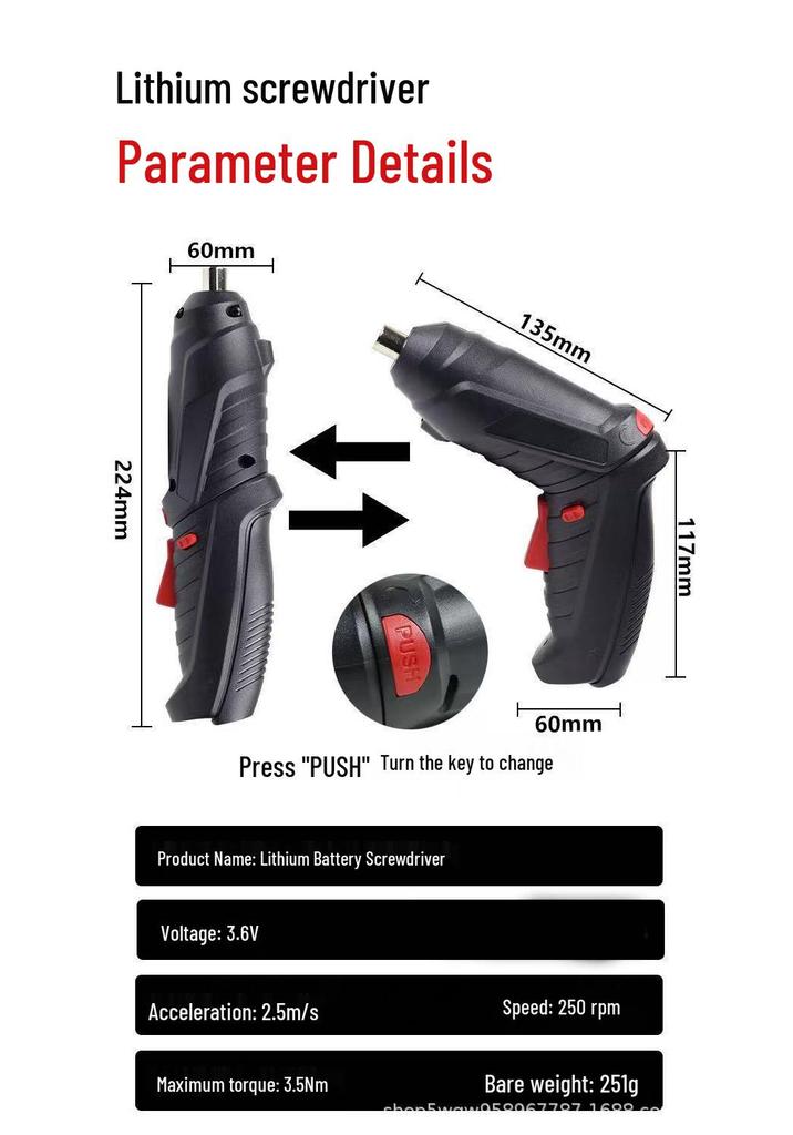 Automatic Electric Screwdriver Set with Lithium Battery - Mini Household Drill & Bit Collection