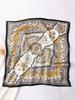 70cm Retro Printed Korean-Style High-End Imitation Silk Scarf for Women - Versatile Fashion Square Accessory