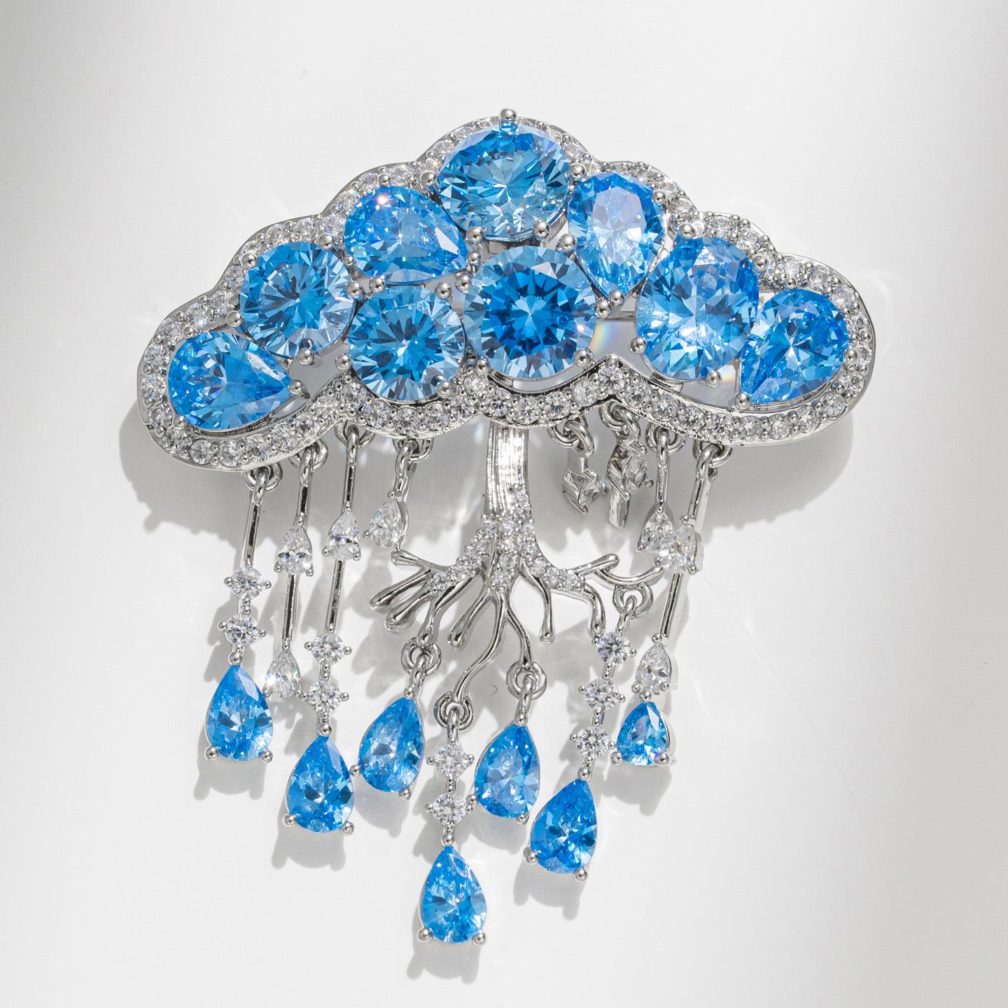 Bo Xin Yun Rhinestone Life Tree Cloud Brooch - Fresh & Creative Style Pin Gift