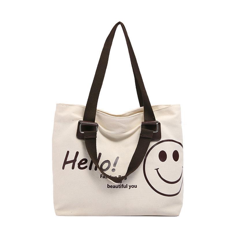 Trendy Korean Canvas Large Tote Bag For Women 2024 New Spacious Shoulder Bag