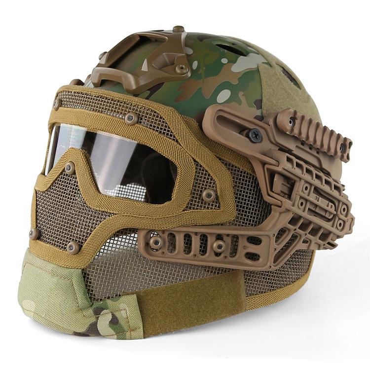 FAST PJ Helmet Mask Integrated Tactical Helmet Head-wrapped Protective Outdoor Cycling Helmet
