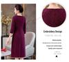 Plus Size Mother-in-Law Beaded Lace Embroidery Evening Dress for Spring/Autumn Wedding or Banquet