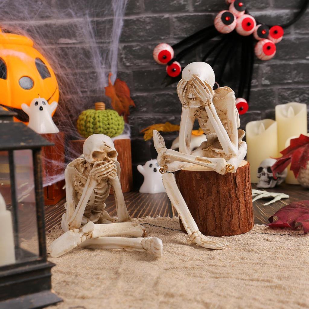 Halloween Skeleton Resin Figurine - Hear No See No Speak No Evil