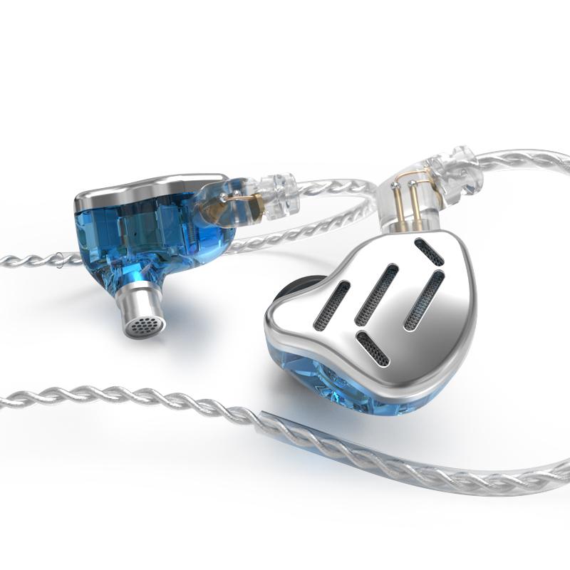KZ ZAX 1DD+5BA In-ear HIFI Monitoring Music In-ear Wired Headphones Sports Game Android Bass 3.5MM Interchangeable Earbuds