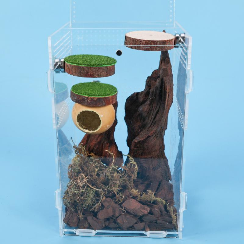 Mini Magnetic Spider Hide Cave Handmade Jumping Spider Enclosure Natural Habitat Decoration for Spider Lovers