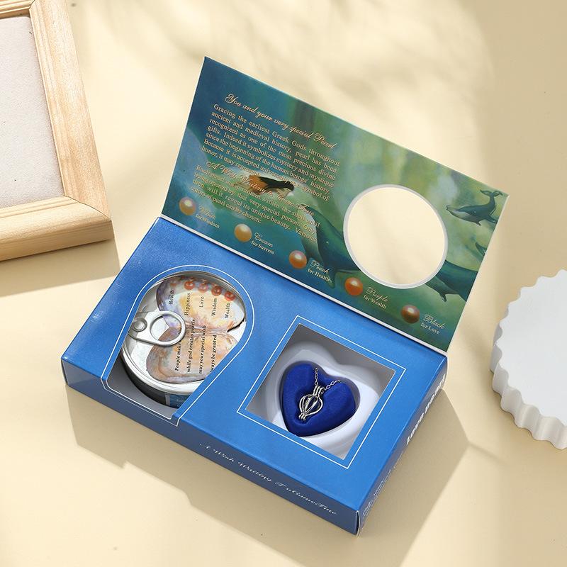 Set Scatola Regalo Gioielli Collana di Perle Fai da te Perle d'Acqua Dolce Acquacoltura Auguri d'Amore Intarsio di Perle Rotonde Gioiello Coordinato Regalo per Donna