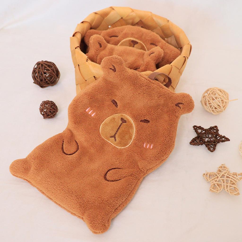 Niedliche Capybara-Muster Kinderhandtücher Mikrofaser Saugfähig Schnelltrocknend Hängende Waschlappen