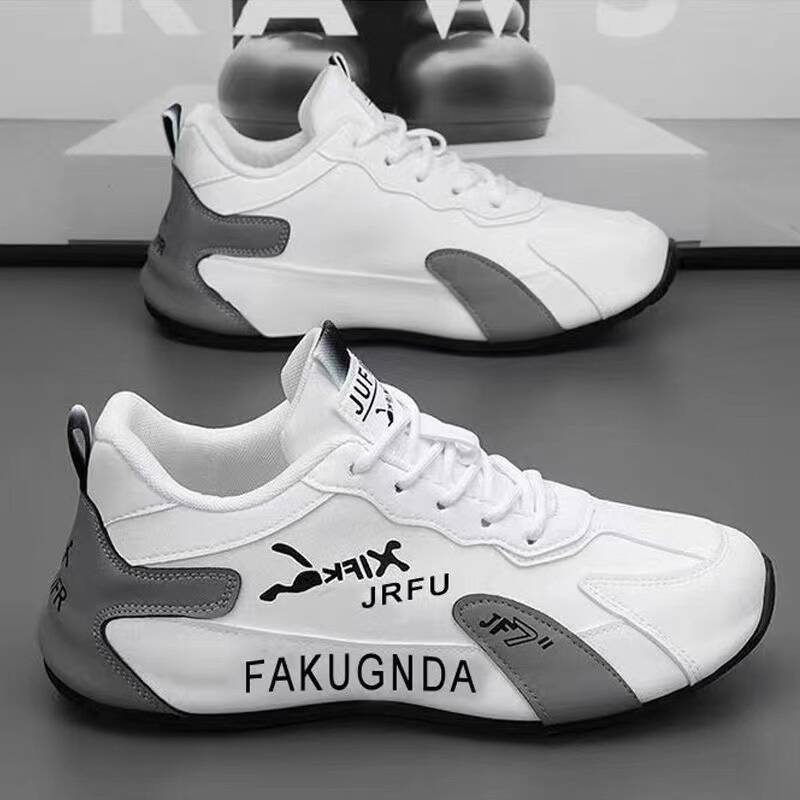 Spring and Autumn Sneakers Men's Fashion Lightweight Casual Shoes Comfortable Versatile Travel Shoes Net Surface Leather Surface Men's Shoes
