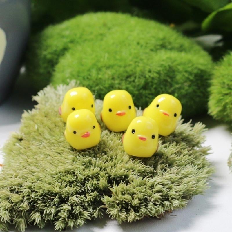 10pcs BeautyMood Miniature Fairy Garden Herd of Chickens (Yellow)
