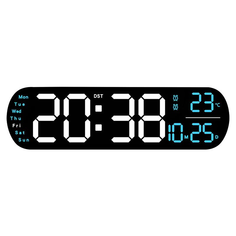 Creative New Product Wall Clock Multi-function Clock Living Room Watch Large Screen LED Digital Alarm Clock 6651
