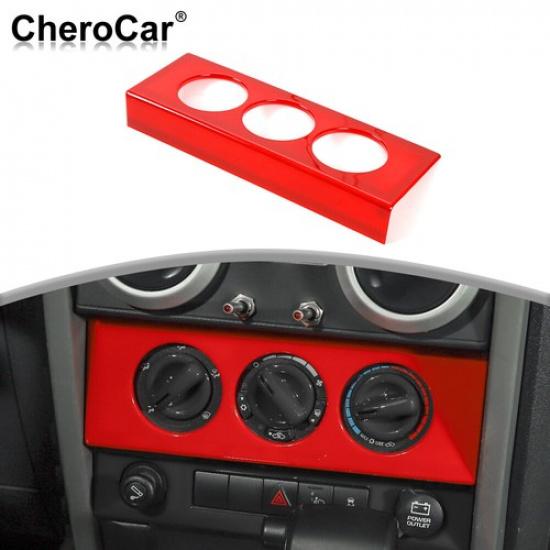 Rote Innenraum-Klimaanlagen-Schalterknopf-Abdeckung Zierrahmen für Jeep Wrangler JK 07+