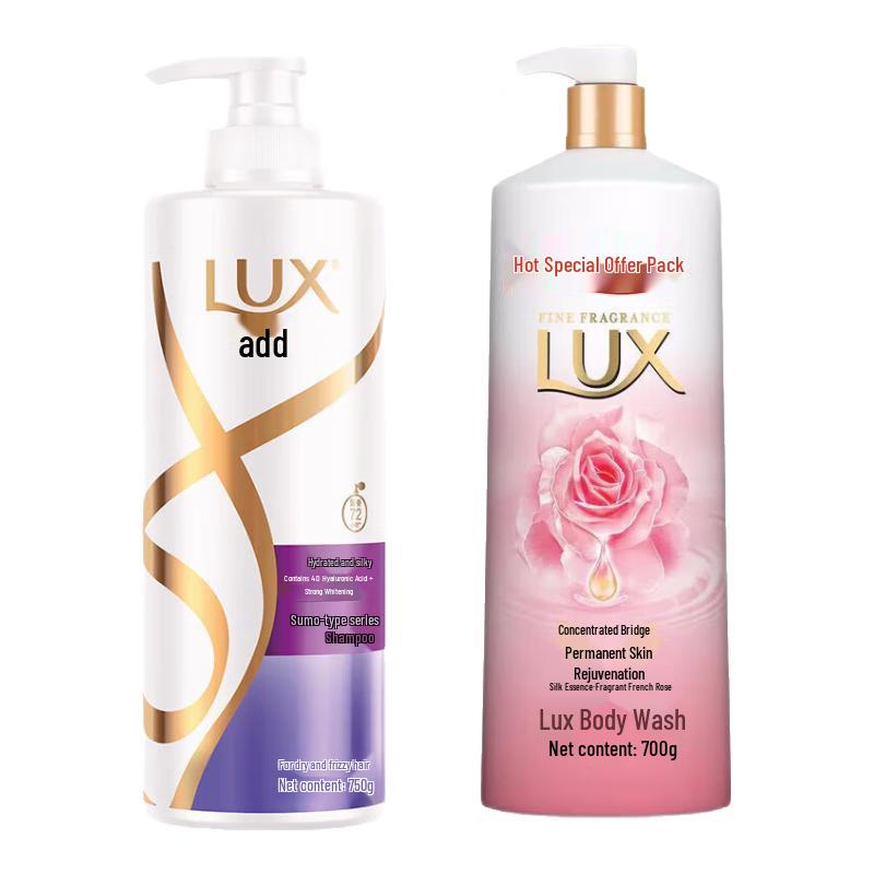 LUX Hydrating & Smooth Shampoo and French Rose Shower Gel Set