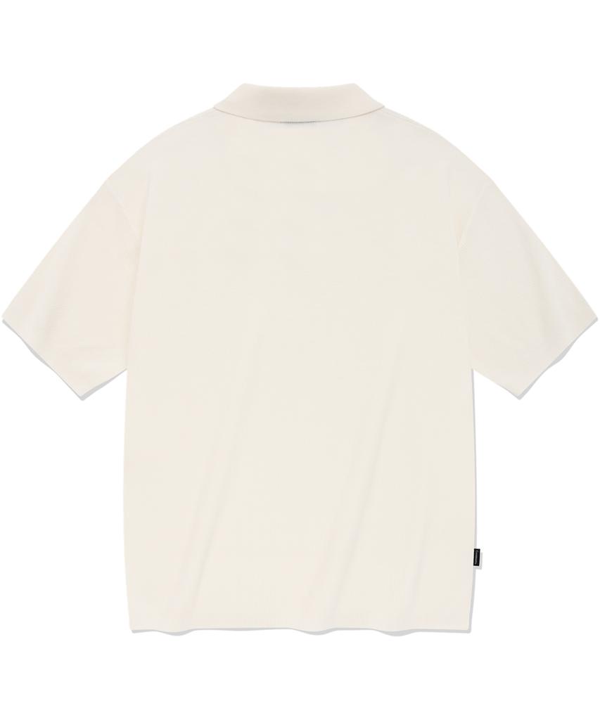 COVERNAT C Logo Collar Half Knit Ivory