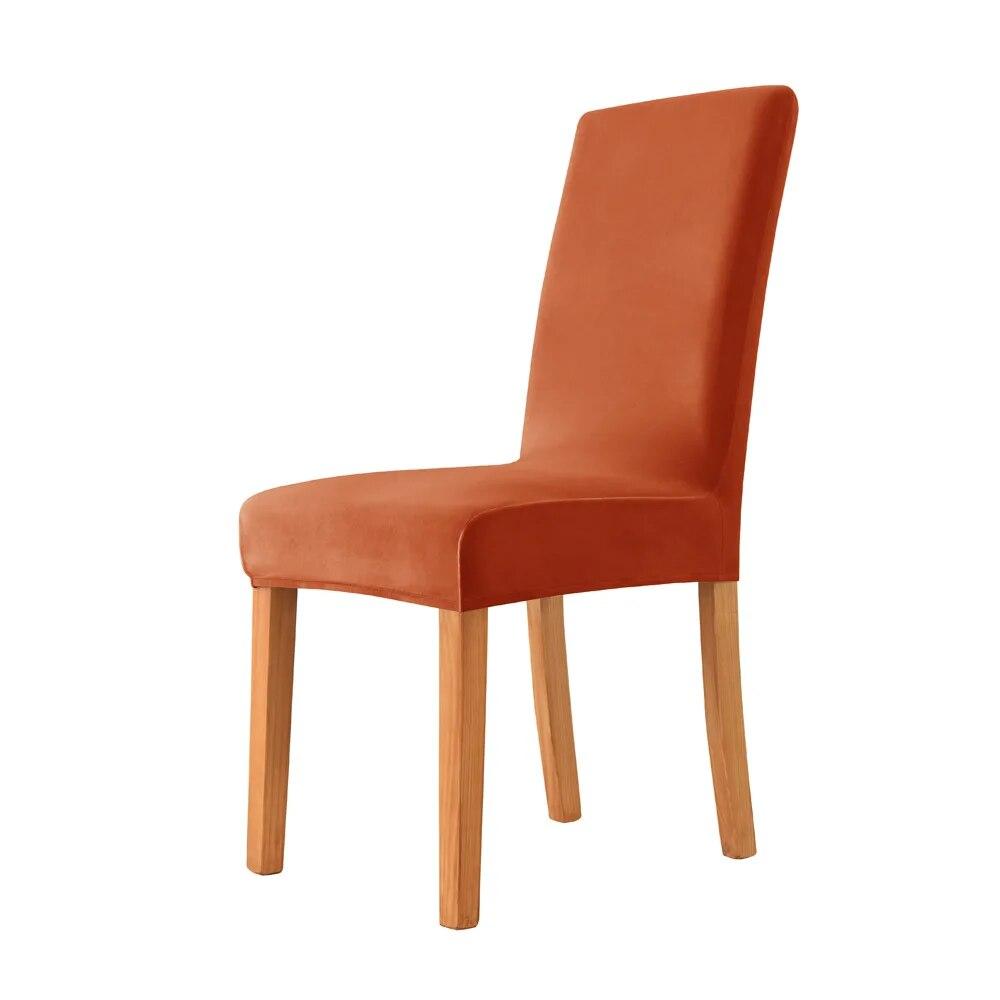 Velvet Fabric Chair Cover for Dining Room Wedding Hotel Banquet Soft & Comfortable Spandex Stretch Chair Covers  Home Decor Seat