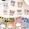16/24PCS Cute Cat Face Changing Stationery Notebook Reward Stickers DIY Puzzle Make a Face Cartoon Stickers