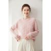 Women's Three-Ply Cashmere Cable Knit Drop Shoulder Sweater: Autumn/Winter Casual Loose Pullover