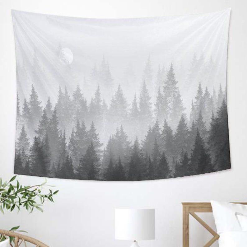 Sunset mountain view tapestry 75x100 чёрный