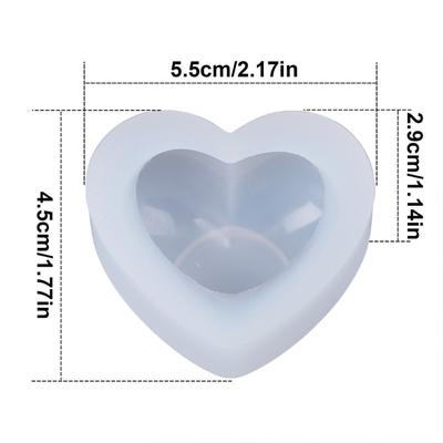 2 Piezas Molde de Silicona Corazón de Amor 3D Molde de Yeso Aromático para Velas DIY Postre Mousse Horneado Repostería Moldes para Caramelos Decoración de Pasteles