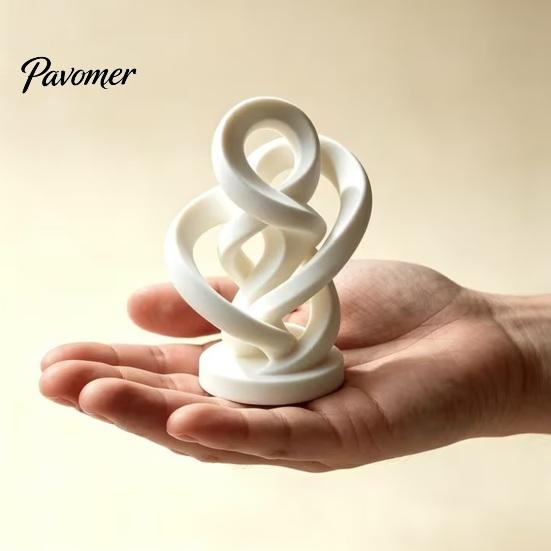 Artistic Shelf Display Piece Modern Abstract Twisted Statue, 3D Printed Infinity Twist Ornament, Minimalist Desktop Decorative Figurine Sculpture for