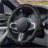 Diamond Soft Leather Bling Steering Wheel Cover, Universal Car Steering Wheel Protector with Crystal Rhinestones, 15 Inch Anti-Slip Interior