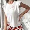 Sleeveless T-shirt Love Trousers Fashionable Comfortable Leisure Ladies Pyjamas Homewear Set