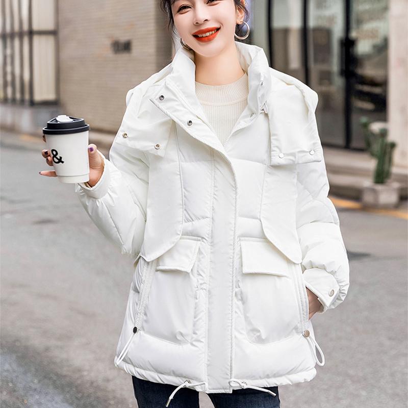 Autumn and Winter Fashion Women's Bread Jacket Short Down Cotton Jacket Korean Version Loose Casual Cotton Jacket Jacket Cotton Coat