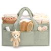 Baby Plush Storage Nursery Organizer Basket Infant Diaper Bag with Handle Caddy Changing Nappy Kids Storage Carrier Large Pocket