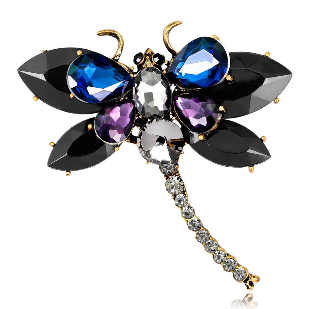 Women Vivid Delicate Dragonfly Design Diamond Brooch Perfect Wear Decoration