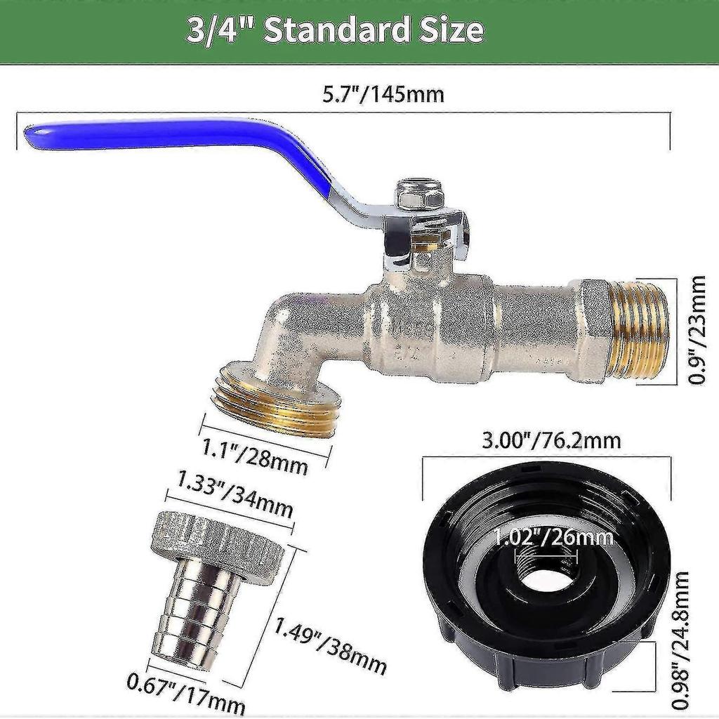 Ibc Container Accessories 3/4 Inch Brass Ibc Tank Ibc Tank Adapter Valve For S60 X 6 Water Tank Ibc - Pengj