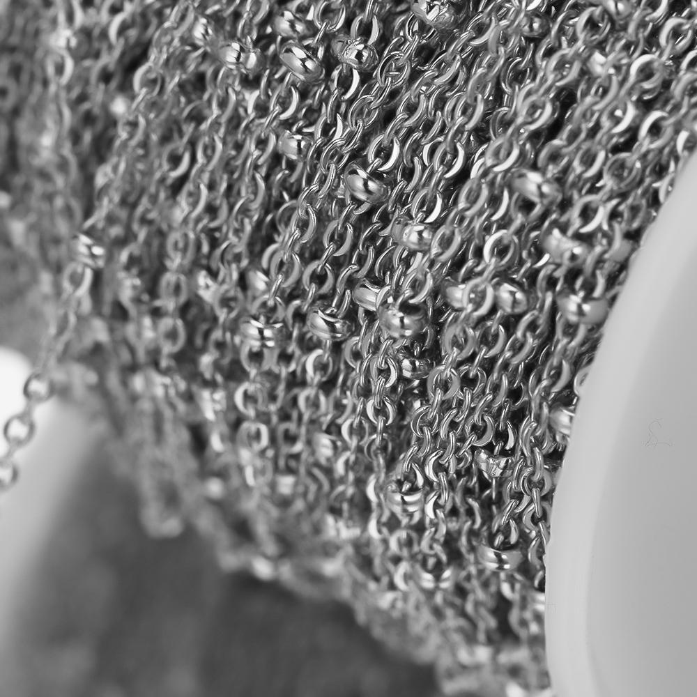 2 Meters Stainless Steel Cable Link Clip Beads Chains for DIY Necklace Making Chokers Findings Bracelet Components Body Chains