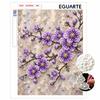 DIY Pearl and Diamond Painting Kit Purple Flower, Suitable for Beginners, Home Wall Decoration, Handmade Gift.
