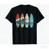 Herren Vintage Surfbrett Welle Grafik T-Shirt Lässige Streetwear
