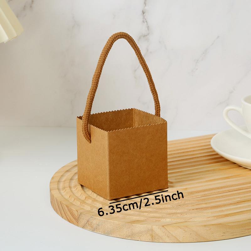 WTEMPO Reusable Foldable Paper Gift Bags with Rope Handles Small Plant Portable Packaging Bags Party Decor Favor Treat Bags