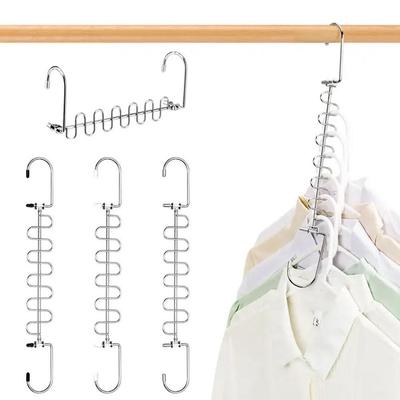 1/3pc Multi-functional Clothes Hanger 360 Degree Swivel Hook Can Accommodate 12 Clothes Hangers Pants Storage Shelf Space Saving