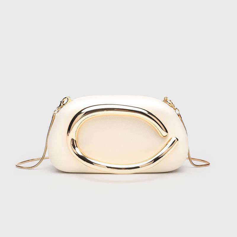 Gold Metal Closure Box Clutch Bag PU leather Women Handbags Designer Shoulder Crossbody Bags Evening Wedding Party Small Purses