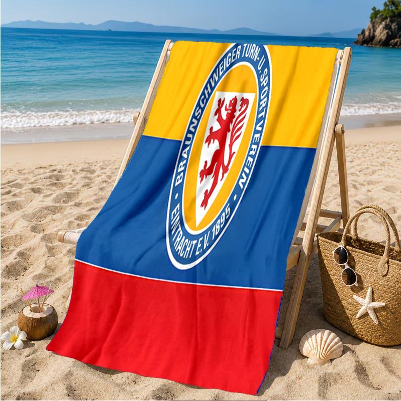 Braunschweig FC Wappen Design Strandtuch Mikrofaser Strandtuch, Leicht und Schnelltrocknend, für Sommerreisen, Schwimmbad Fan Geburtstagsgeschenk