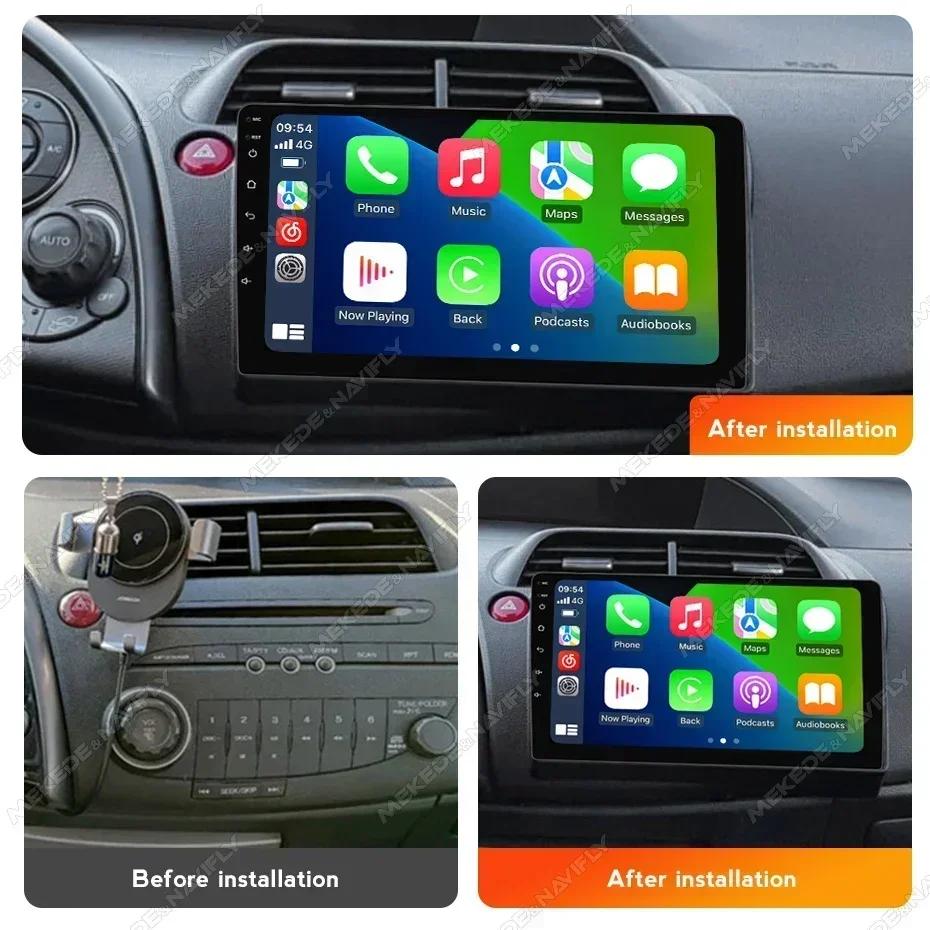 2 Din Android 14 for Honda Civic Hatchback 2006-2011 CarPlay Auto Car Radio Multimedia Video Navigation Stereo Head Unit Speaker