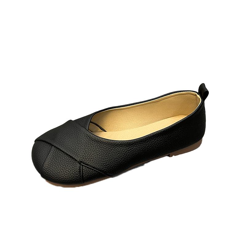 Fashion Women's Casual Slip On Ballet Flats Ladies Fashion Soft Leather Loafers 2025 Autumn Nursing Cute Shoes Comfort Elegant Round Toe