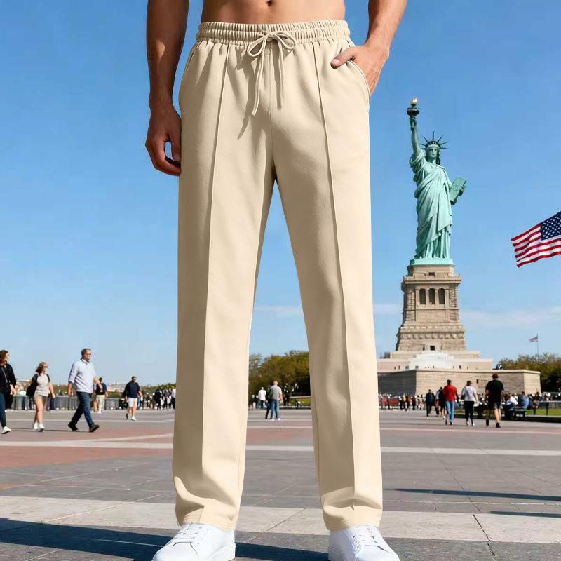 2025 Men's Trousers All Seasons Loose Straight Sports Casual Trousers