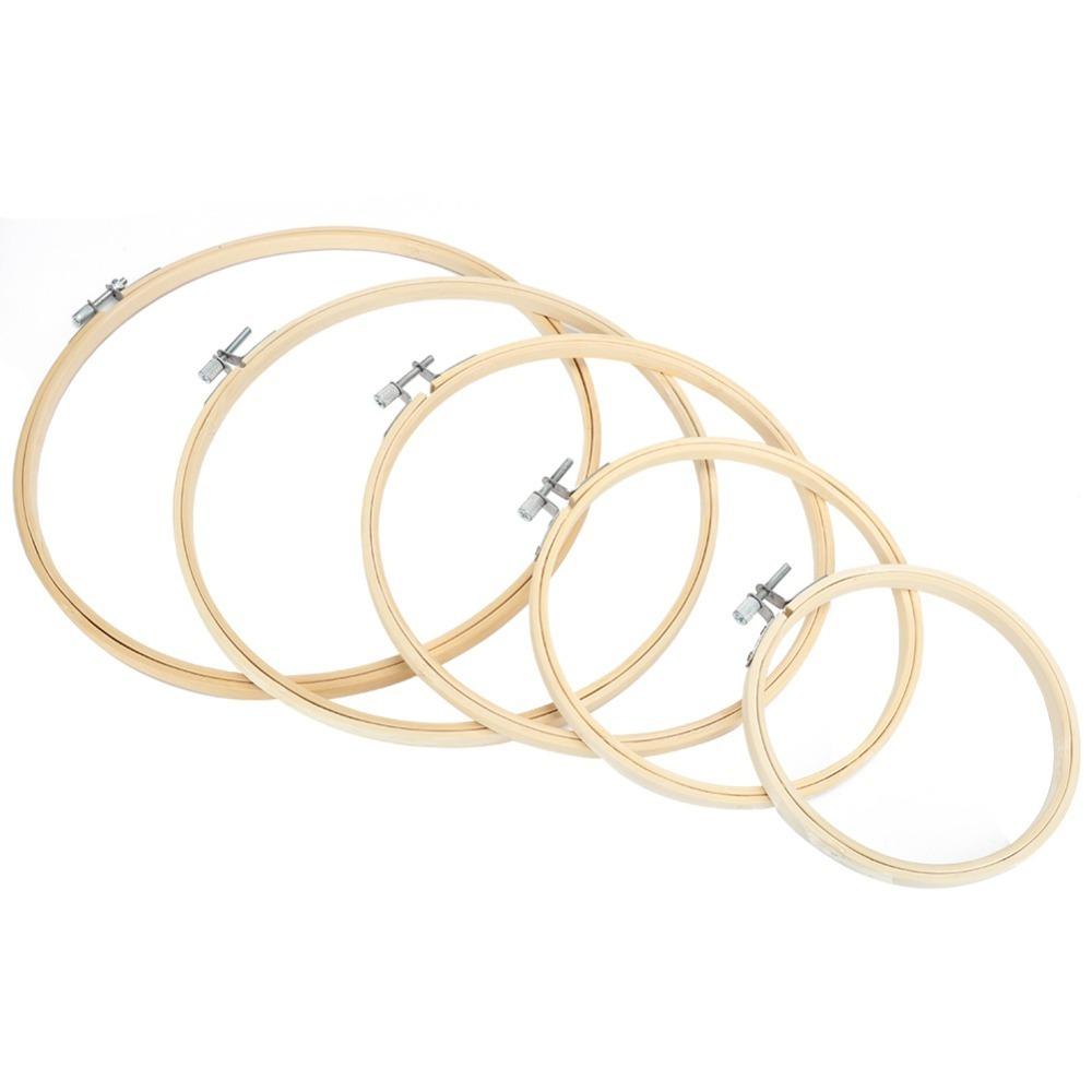 5pcs Light Brown Embroidery Hoop 5 inch to 10 inch Hand Embroidery Frame Mini Quilting