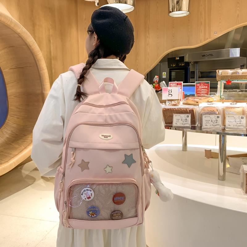 Female Students Travel Bag Large Capacity Schoolbag College Style Backpack for Middle School