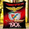 1pc Personalized Name B-Benfica Theme Blanket - Digital Print, Polyester, Cozy for All Seasons, Perfect for Outdoor, and Travel