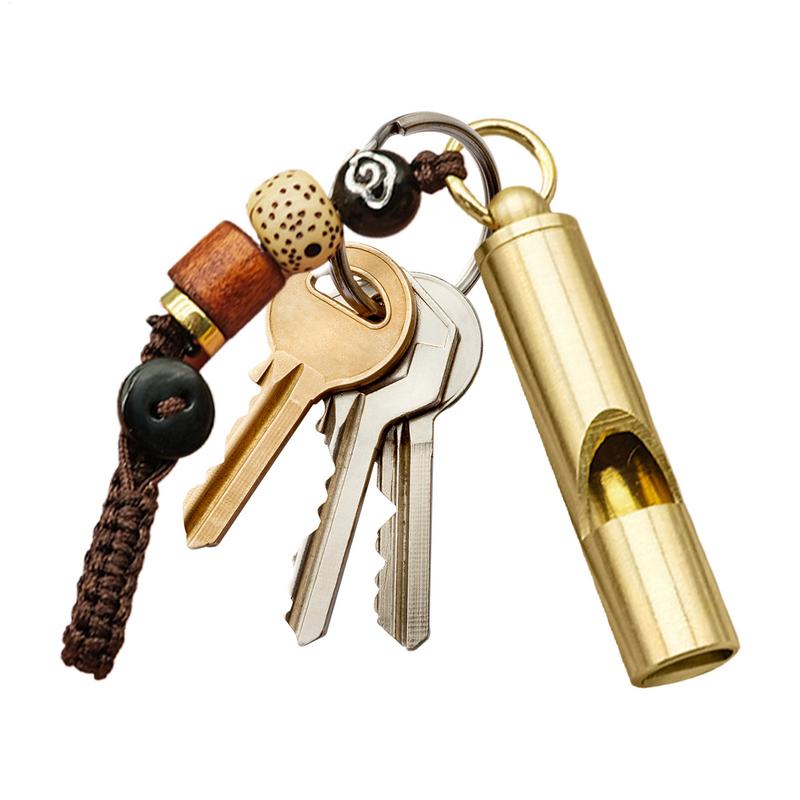 Survival Whistle Vintage Brass Coaching Whistle Auspicious Car Keychains Pendant Referee Training Whistles Outdoor Survival Tool
