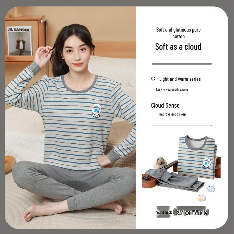 Termounderställ för barn: Bomullsunderställspyjamas för pojkar och flickor för höst och vinter